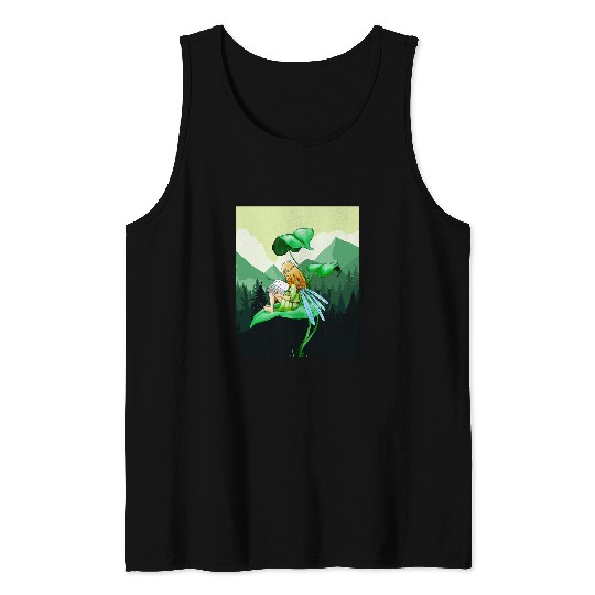 Fairycore Aesthetic Fairy Reading Book Lover Cottagecore 3 Tank Tops