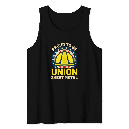 Sheetmetal SMART Union Construction Labor Union Worker Men Tank Tops