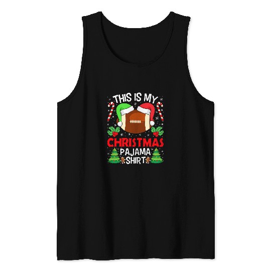 Funny This Is My Rugby Christmas Sports Holiday Pajama Tank Tops