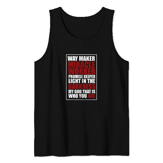 Way Maker Miracle Worker Women Men Christian Tank Tops