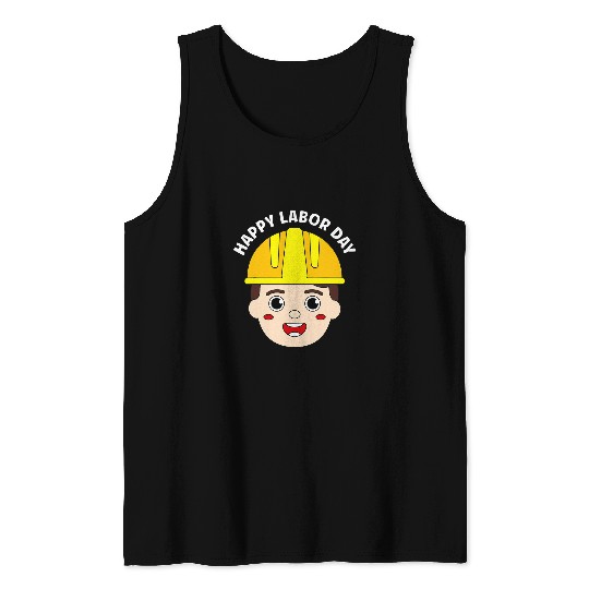 Happy Labor Day School Boy Worker Tank Tops