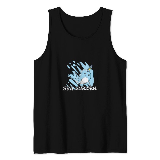 Narwhal Lover Sea Unicorns Fish Kids Boy Girl Whale Birthday Fun Tank Tops