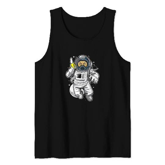 Astronauts Chimpazee astronaut with banana Tank Tops