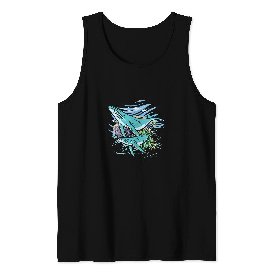 Narwhal Lover Beluga Whale Orcas Whale Sharks Orca Tank Tops