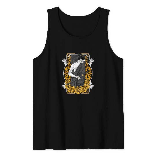 Ancient Japanese Female Samurai Bushido Katana Ronin Warrior Tank Tops