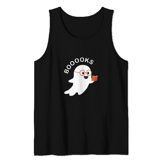 Book Reading Booooks Halloween Reading ghosts Funny Cute Tank Tops