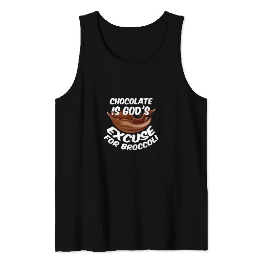 Christian Chocolate is gods excuse for broccoli funny saying Christ Tank Tops