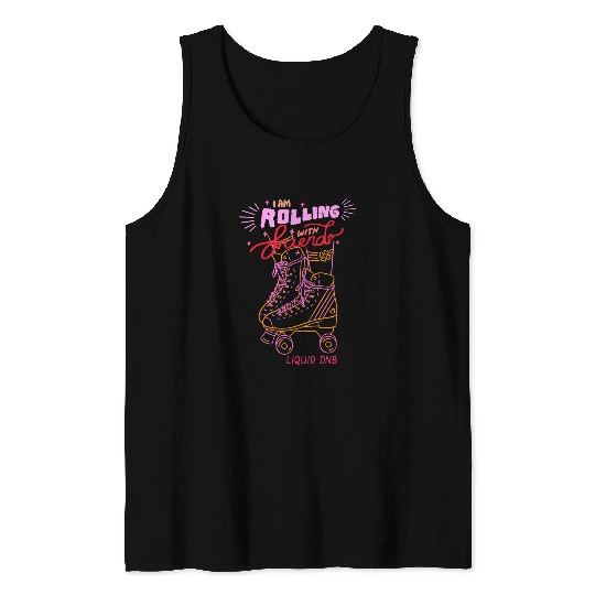 Drums Drummer Liquid Drum N Bass Music Liquid Funk Jungle DnB Roller Skate Drums Tank Tops