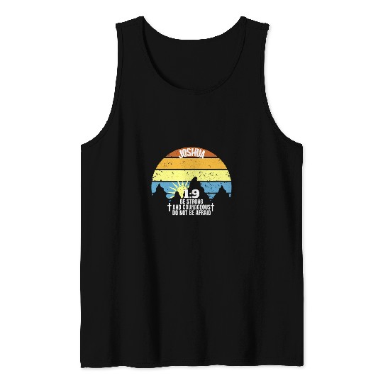 Christian Be strong and courageous Joshua 19 Christian Vintage Tank Tops