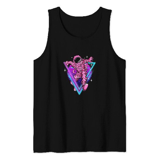 Astronauts Space Vaporwave Retrowave Synthwave Retro 80s 90s Tank Tops