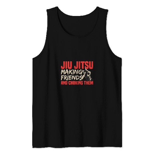 Funny Jiu Jitsu Fighter Making Friends Tactical Hugging Tank Tops