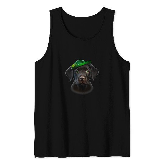 Cute Black Lab Dog Mom St Patricks Day Puppy Animal Lover Tank Tops