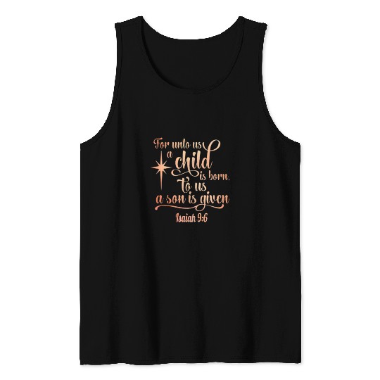 Christian For Unto Us A Child Is Born Christian Faith Star Of David Tank Tops