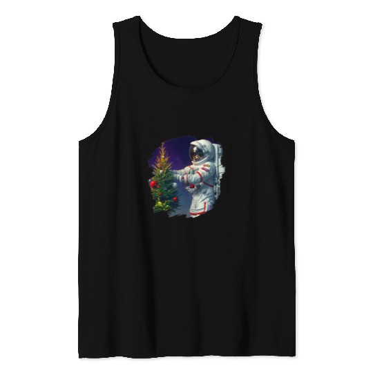 Astronauts Christmas Tree Outer Space Christmas 1 Tank Tops