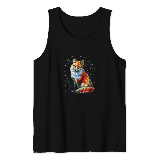 Fox Lover Hand painted Fox Tank Tops