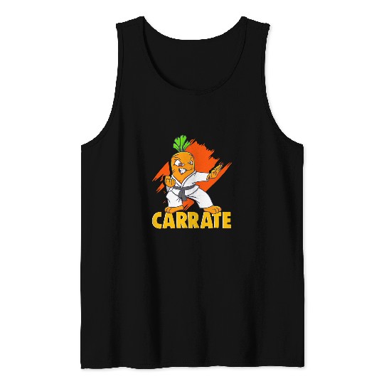 Carrot Karate Dojo Martial Arts Fitness Trainer Veggie Power Tank Tops