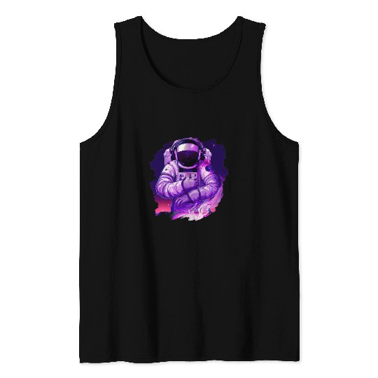 Astronauts DJ Record Techno Music Cool Astronauts Space Tank Tops