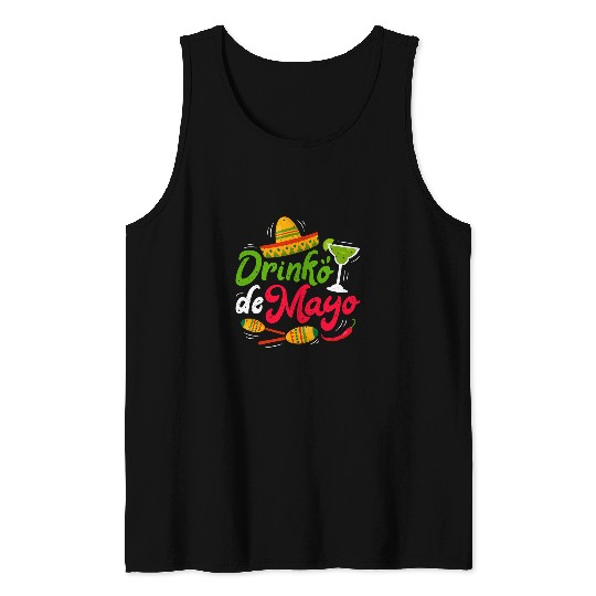 Cinco Drinko de Mayo Men Women Drinking Tequila Margarita Tank Tops