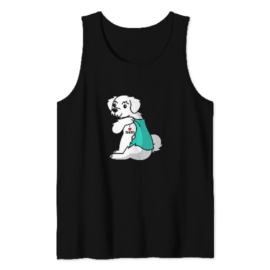 Dog Maltese I Love Grandma Tattoo Maltese Grandmother Dog Tank Tops