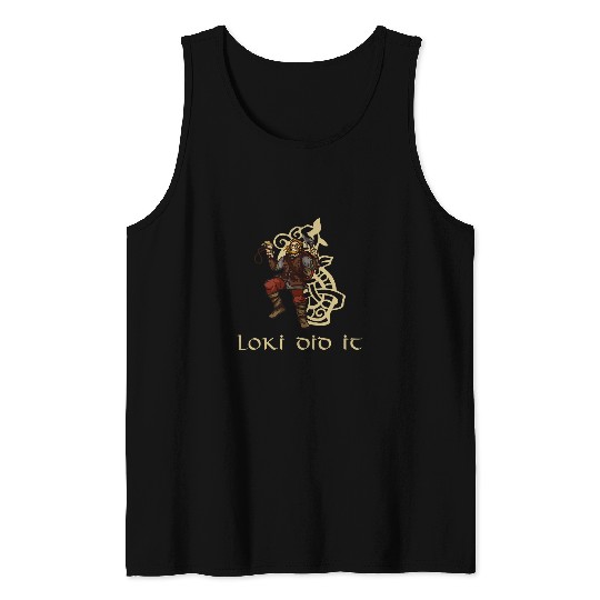 Christian Funny Medieval History Viking Mythology Trickster God Loki Christ Tank Tops