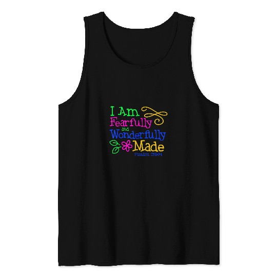 I Am Fearfully Wonderfully Made Psalm 13914 Colorful Tank Tops