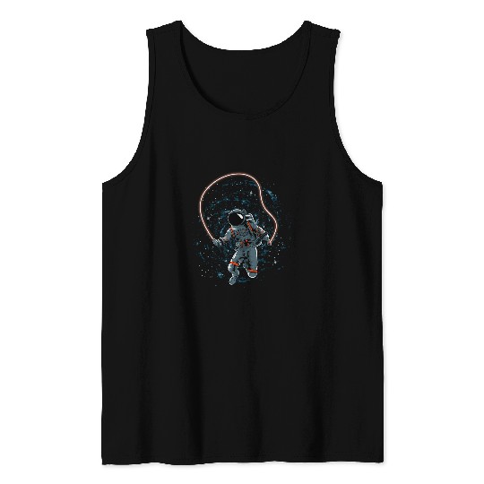 Astronauts Astronaut Jumping Rope in Space Tank Tops