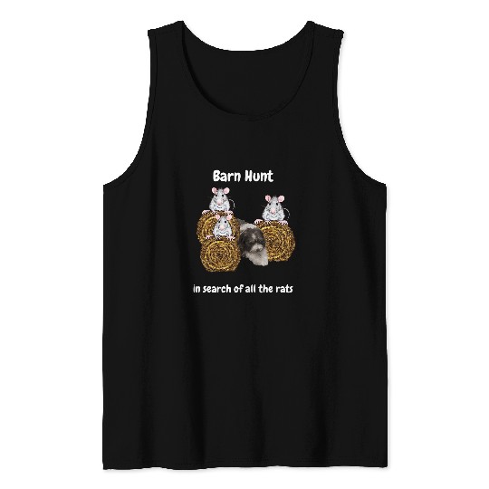 Dog Rat Terrier Funny Barn Hunt in search of all rats with Tibetan Terrier Tank Tops