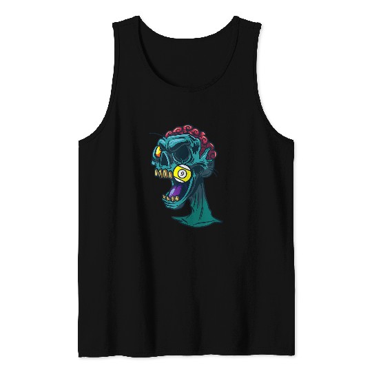 Billiard Halloween Zombie Gift Pool Billiard Player Funny Tank Tops