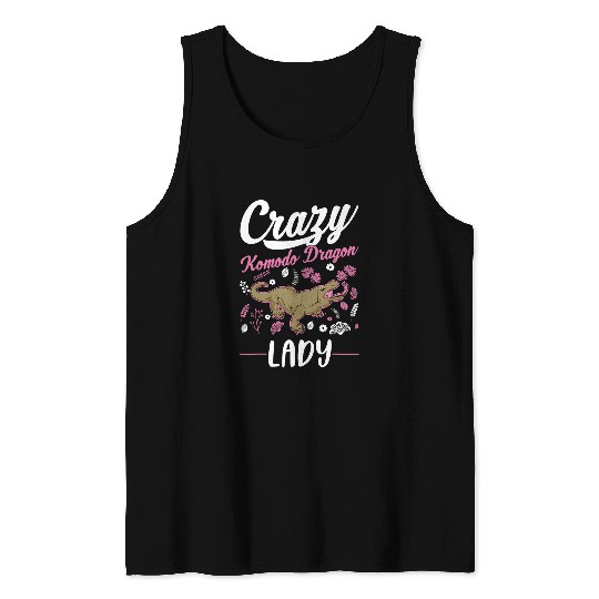 Lizard Lover crazys Komodo Dragon Lady Monitor Lizard Girl Tank Tops