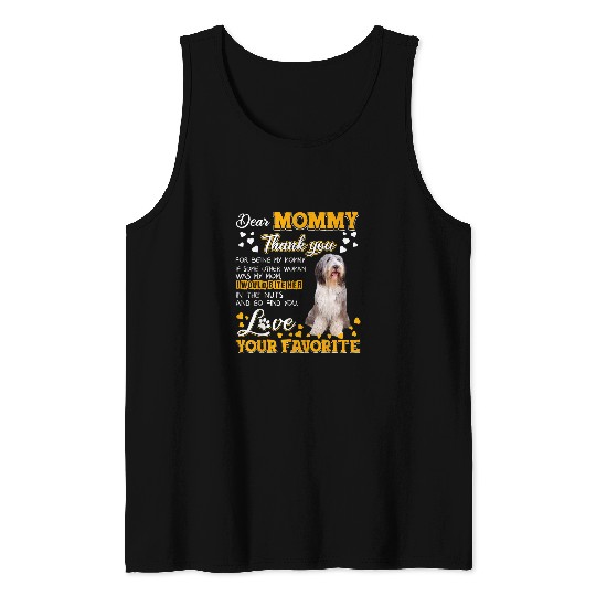 Bearded Collie Dear Mommy Thank You For Being My Mommy Tank Tops