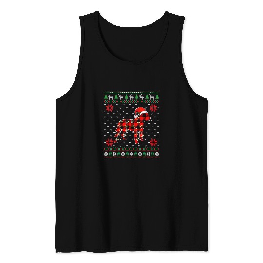 Bully Dog Red Plaid Dog Ugly Christmas Lights Pitbull Dog xmass 376 Pitbull Dog Tank Tops