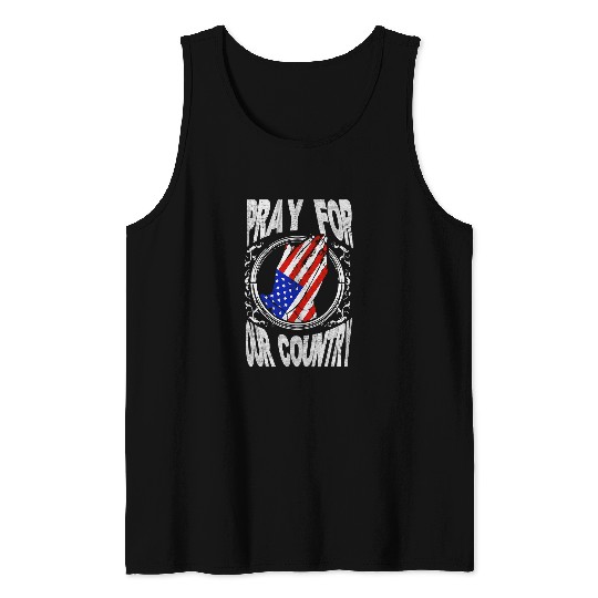 Christian Pray For Our Country Christian Patriotic Conservative Unisex Tank Tops