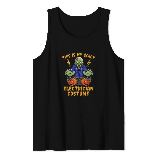 Electrical This Is My Scary Electrician Costume Zombie Gift Electrician Tank Tops