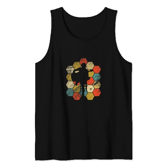 Guitarist Retro vintages guitar player funny old school Guitar Tank Tops