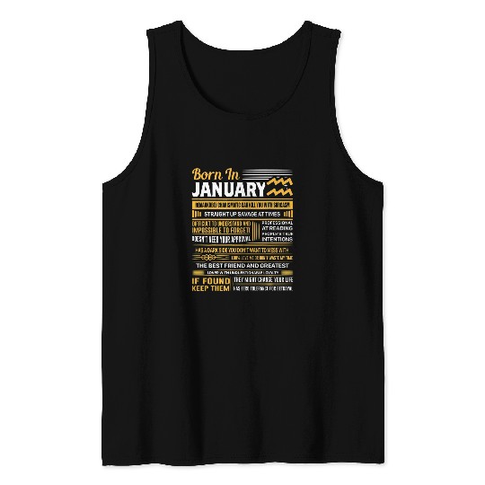 January Birthday Gifts Born In January Aquarius Tank Tops