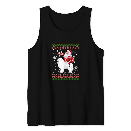 Dog santa Riding Great Pyrenees Ugly Christmas Gifts Dog Tank Tops