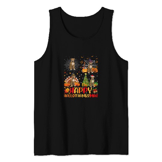 Dog Staffordshire Funny Staffordshire Bull Terrier Dog Happy Hallothanksmas Tank Tops