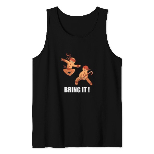 Ninja Karate Gingerbread Christmas Martial Arts Ninja Tank Tops