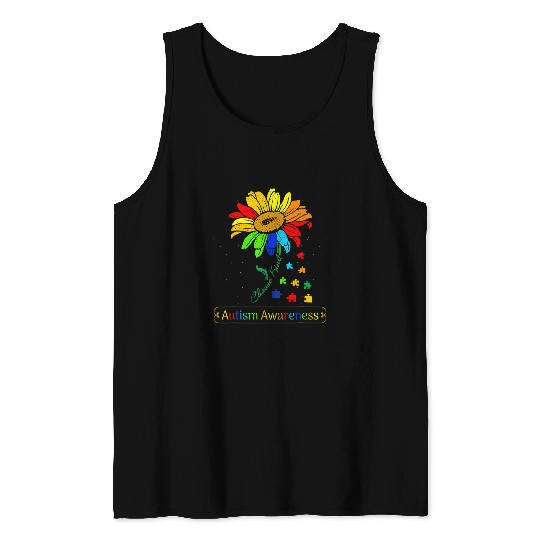 Autism Awareness Sunflower Choose Kindness Sunflower Autism 31 Neurodiverse Tank Tops