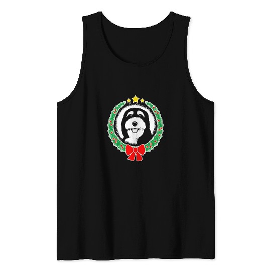 Bernedoodle Christmas xmass Dog Tank Tops