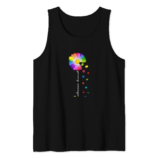 Autism Floral Autism Awareness Daisy Flower For Mom Women Neurodiverse Tank Tops
