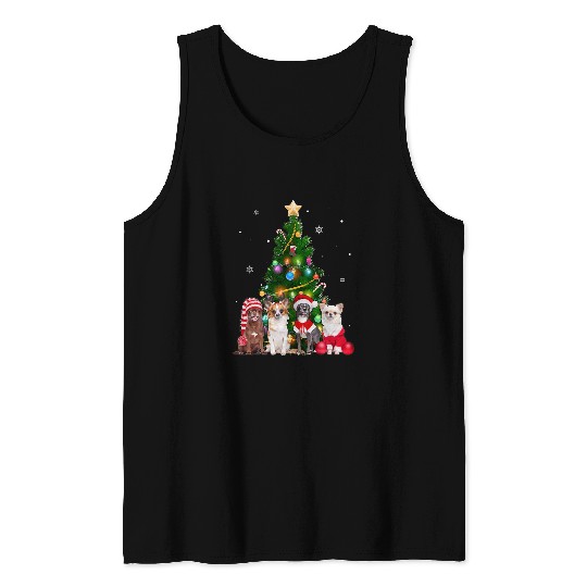 Cute Dog Christmas Tree Dog Lover xmass Pets Women Kids 110 Tank Tops