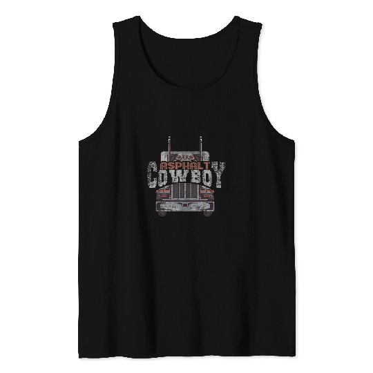Asphalt Cowboy Cool Truck Driver Design Trucker 2 Mooey Heifer 9 Tank Tops