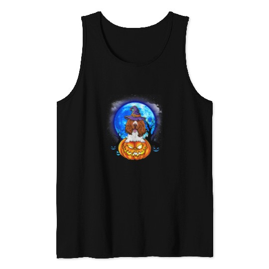 English Setter Witch Pumpkin Halloween Dog Lover Funny 158 Tank Tops