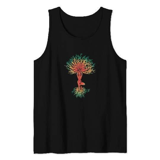 Namaste Yoga ESOterik Tree of Life yoga Tree of Life Meditation Design Meditation Tank Tops