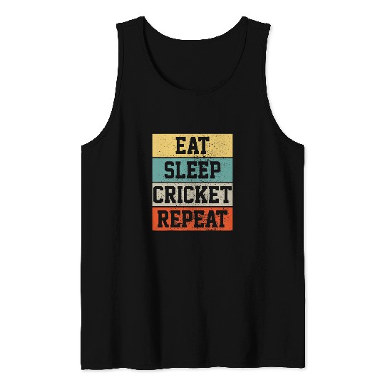Cricket Fan Player Retro vintages Funny Gift Tank Tops