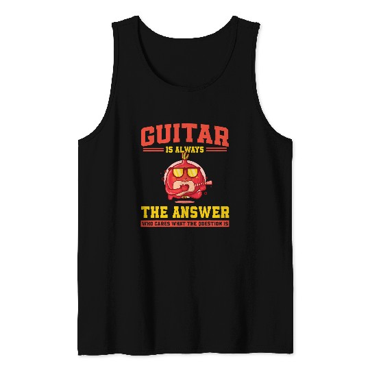 Guitarist Cute Onion Guitar Playing Costume Love Vegan Food Music Guitar Tank Tops