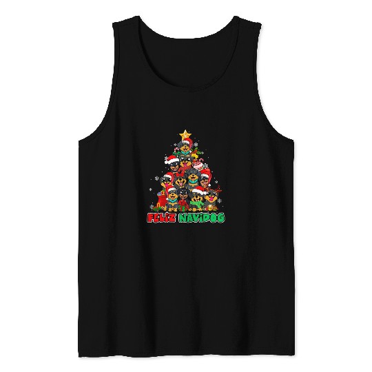 Dog Rottweiler Feliz Navidog Feliz Navidad Christmas Rottweiler Dog Lovers Tank Tops
