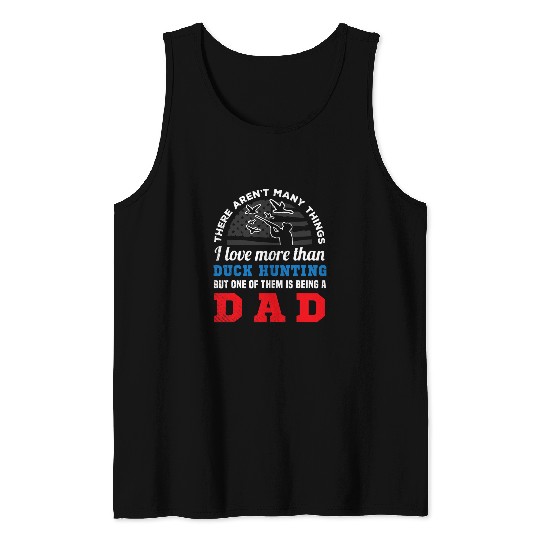 Ducks hunting US flag and funny DAD creative artwork Tank Tops