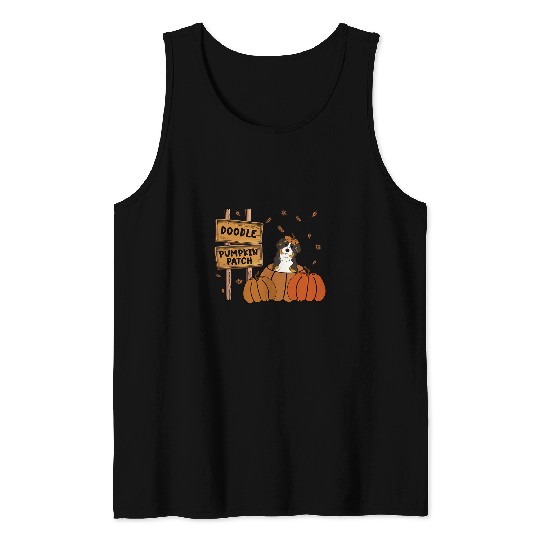 Bernedoodle Pumpkin Patch Dog Lovers Thanksgiving Halloween Tank Tops